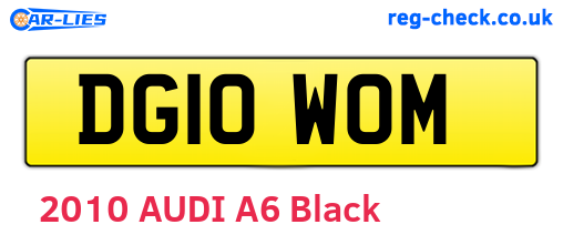 DG10WOM are the vehicle registration plates.