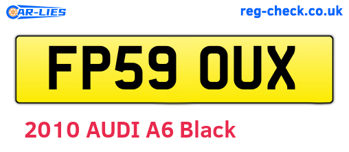 FP59OUX are the vehicle registration plates.
