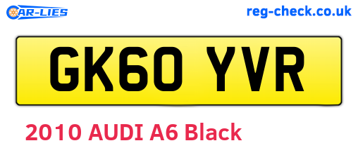 GK60YVR are the vehicle registration plates.
