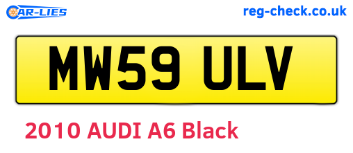 MW59ULV are the vehicle registration plates.