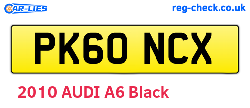PK60NCX are the vehicle registration plates.