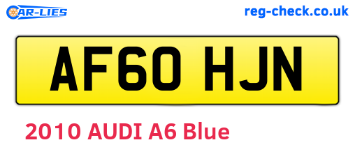 AF60HJN are the vehicle registration plates.
