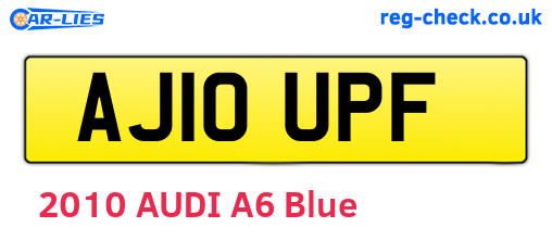 AJ10UPF are the vehicle registration plates.