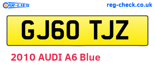 GJ60TJZ are the vehicle registration plates.