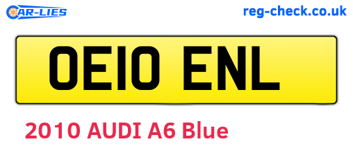 OE10ENL are the vehicle registration plates.