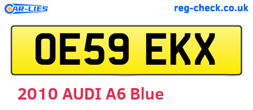 OE59EKX are the vehicle registration plates.