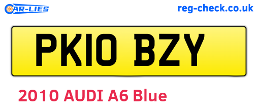 PK10BZY are the vehicle registration plates.