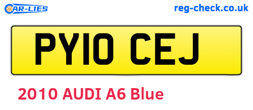 PY10CEJ are the vehicle registration plates.