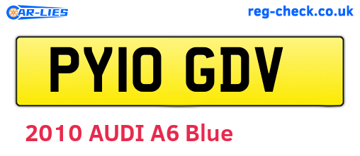 PY10GDV are the vehicle registration plates.