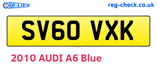 SV60VXK are the vehicle registration plates.