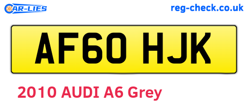 AF60HJK are the vehicle registration plates.