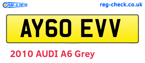 AY60EVV are the vehicle registration plates.