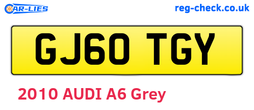 GJ60TGY are the vehicle registration plates.