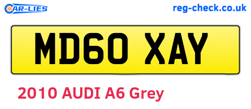 MD60XAY are the vehicle registration plates.