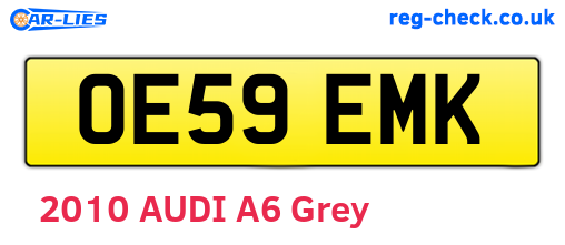 OE59EMK are the vehicle registration plates.