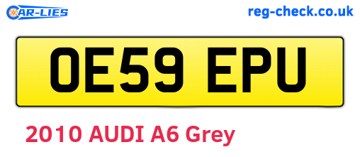 OE59EPU are the vehicle registration plates.