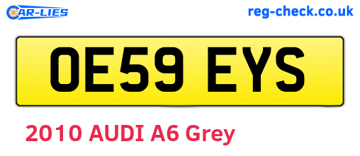 OE59EYS are the vehicle registration plates.