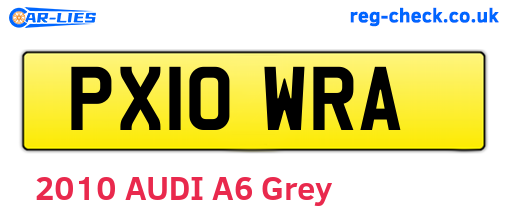 PX10WRA are the vehicle registration plates.