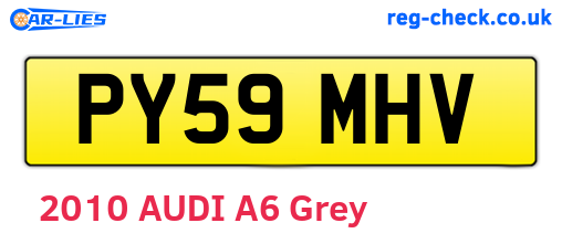 PY59MHV are the vehicle registration plates.
