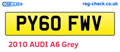 PY60FWV are the vehicle registration plates.
