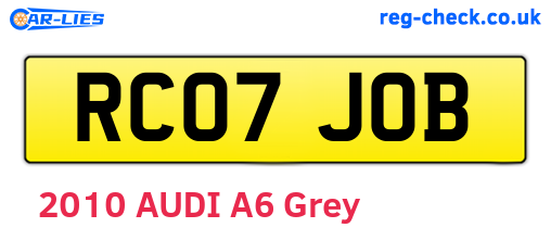 RC07JOB are the vehicle registration plates.