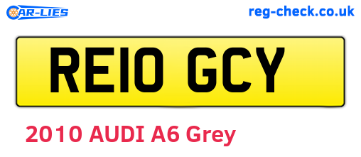 RE10GCY are the vehicle registration plates.