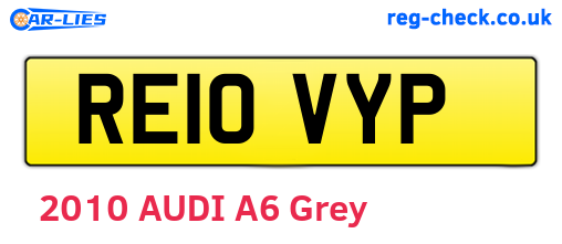 RE10VYP are the vehicle registration plates.