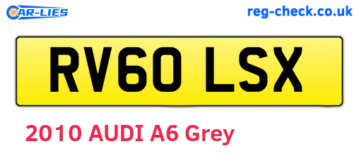 RV60LSX are the vehicle registration plates.