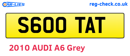 S600TAT are the vehicle registration plates.
