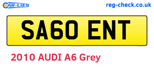 SA60ENT are the vehicle registration plates.