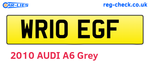 WR10EGF are the vehicle registration plates.