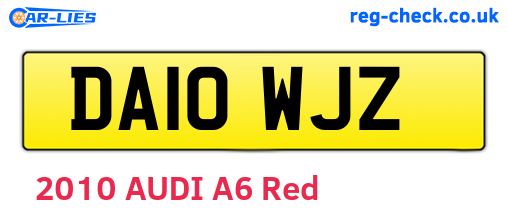DA10WJZ are the vehicle registration plates.