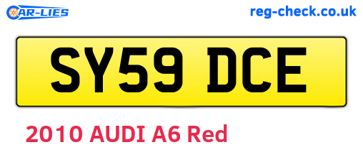 SY59DCE are the vehicle registration plates.