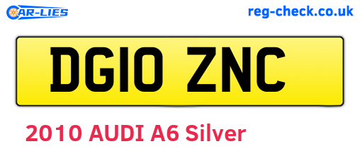 DG10ZNC are the vehicle registration plates.