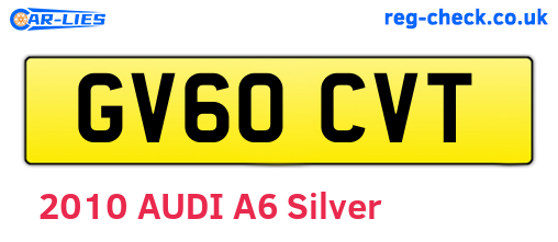 GV60CVT are the vehicle registration plates.