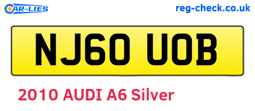 NJ60UOB are the vehicle registration plates.
