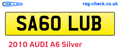 SA60LUB are the vehicle registration plates.