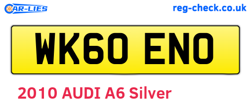 WK60ENO are the vehicle registration plates.