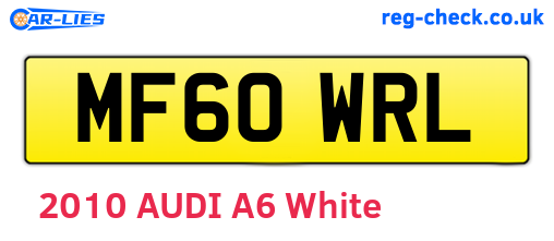 MF60WRL are the vehicle registration plates.