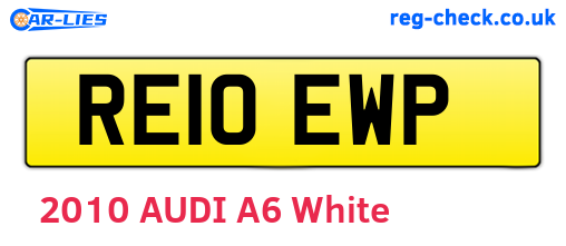 RE10EWP are the vehicle registration plates.