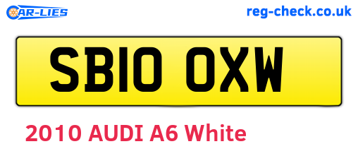 SB10OXW are the vehicle registration plates.