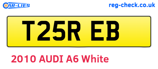 T25REB are the vehicle registration plates.