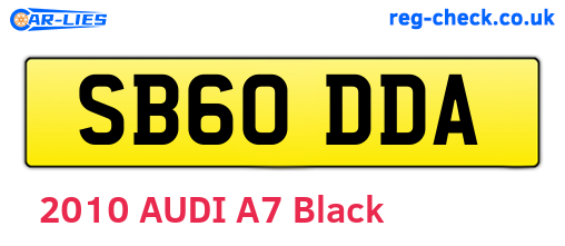 SB60DDA are the vehicle registration plates.