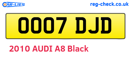 OO07DJD are the vehicle registration plates.