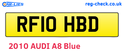RF10HBD are the vehicle registration plates.