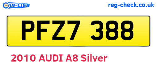 PFZ7388 are the vehicle registration plates.