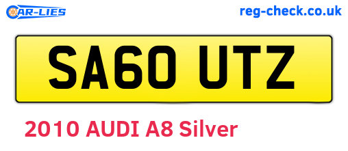 SA60UTZ are the vehicle registration plates.