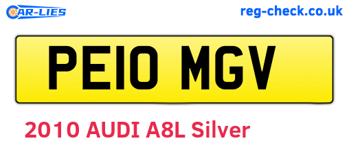 PE10MGV are the vehicle registration plates.