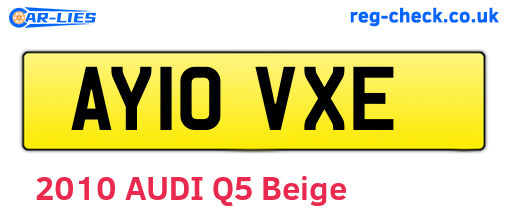 AY10VXE are the vehicle registration plates.