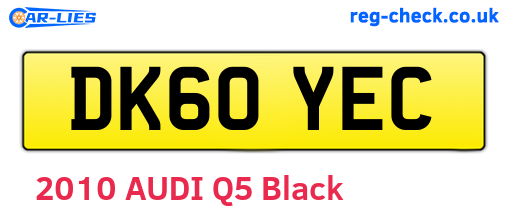 DK60YEC are the vehicle registration plates.